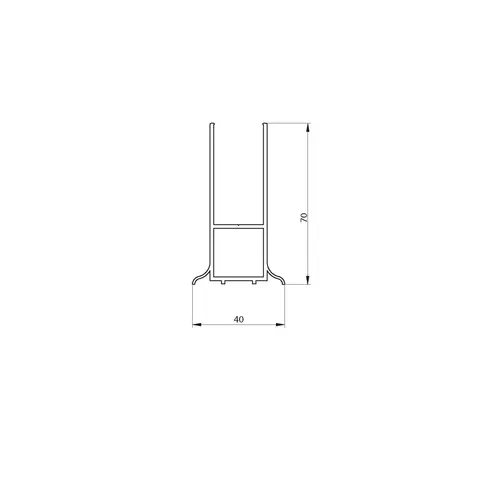 Utfellingsprofil dusjd&#248;r MATS +25mm 195cm s&#248;lv