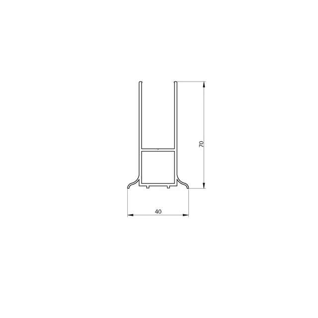 Utfellingsprofil dusjdør MATS +25mm 195cm sølv 