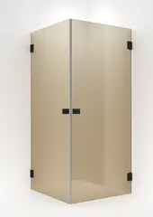 Dusjhj&#248;rne rett EMIL 90x90 90x90x200cm bronse glass, sort matt