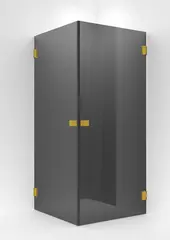Dusjhj&#248;rne rett EMIL 90x90 90x90x200cm sotet glass, gull