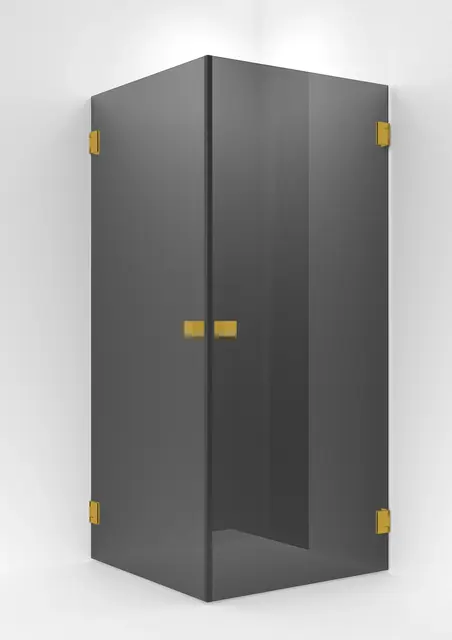 Dusjhjørne rett EMIL 90x90 90x90x200cm sotet glass, gull 