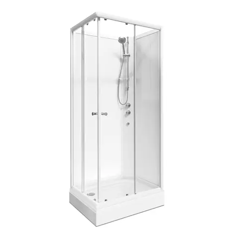 Dusjkabinett KIEV standard 80x90 80x90x210cm h&#248;yre hvit/klar