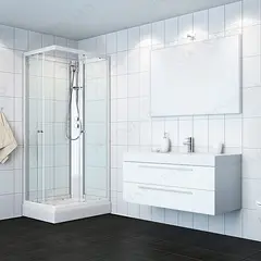 Dusjkabinett KIEV standard 70x90 70x90x210cm høyre hvit/klar