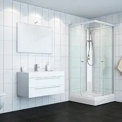 Dusjkabinett KIEV standard 90x90 lav 90x90x190cm hvit/klar
