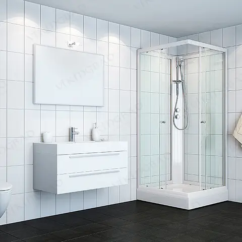 Dusjkabinett KIEV standard 90x90 lav 90x90x190cm hvit/klar