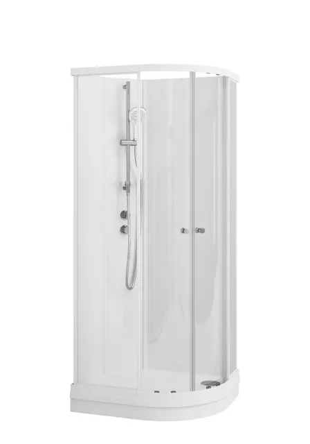 Dusjkabinett SOFIA standard 80x90 V 80x90x210cm venstre hvit/hvit 