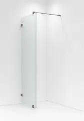 Glassfelt EMIL 90 90x200cm klart glass b&#248;rstet gr&#229;