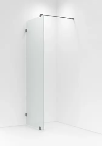 Glassfelt EMIL 90 90x200cm klart glass b&#248;rstet gr&#229;