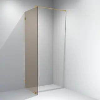 Glassfelt EMIL 90 90x200cm klart glass b&#248;rstet messing