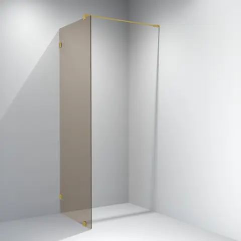 Glassfelt EMIL 90 90x200cm klart glass b&#248;rstet messing