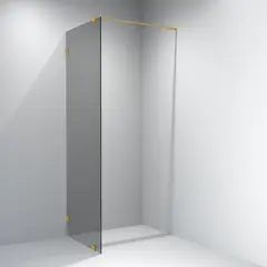 Glassfelt EMIL 90 90x200 cm sotet glass b&#248;rstet messing