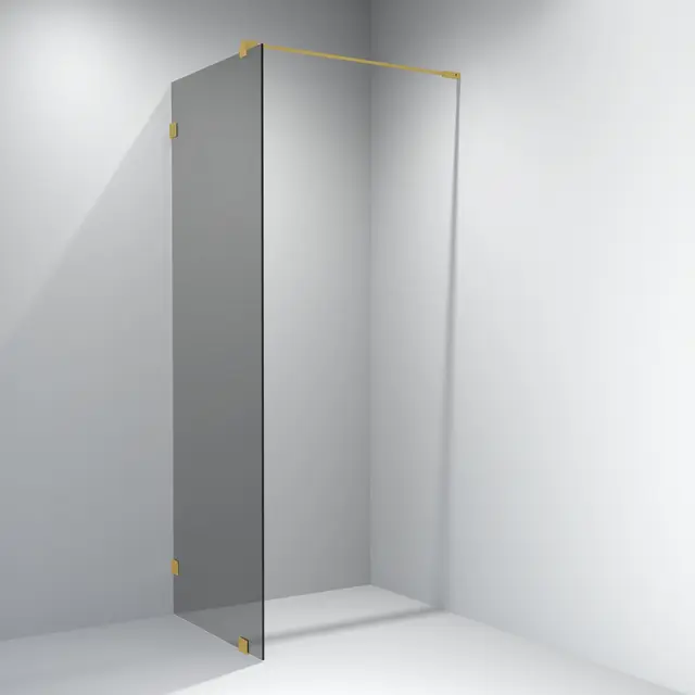 Glassfelt EMIL 90 90x200 cm sotet glass børstet messing 