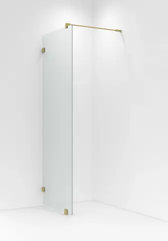 Glassfelt EMIL 80 80x200cm klart glass b&#248;rstet messing