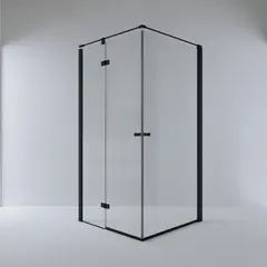 Liam hjørne dør på fastfelt+dør 100x100 sort matt