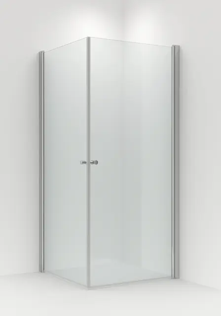 Dusjhjørne rett Brage 80x80 80x80x195cm sølv/klar 