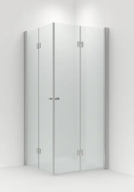 Dusjhjørne leddet Brage 80x80 80x80x195cm sølv/klar 