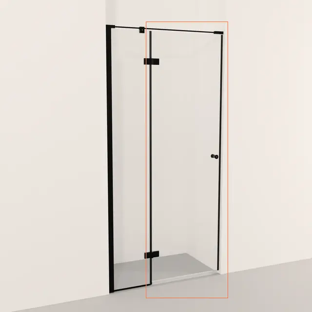 Dør for glassfelt med hull LIAM 40cm Klart glass, 190cm 