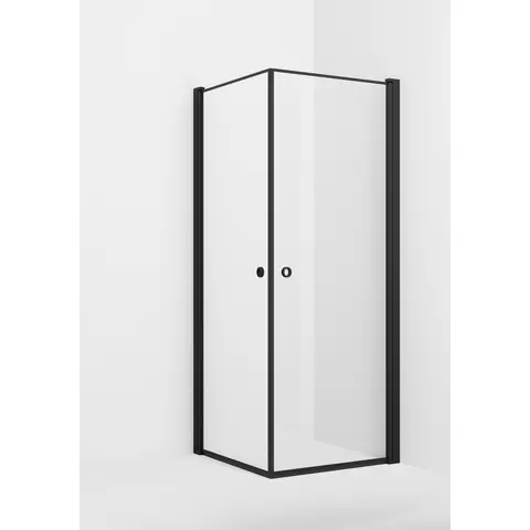 Dusjhj&#248;rne rett laminert LIAM 100x100 100x100x195cm sort matt/klar