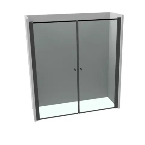 Dusjnisje saloond&#248;rer LIAM 105 105x195cm sort matt/klar
