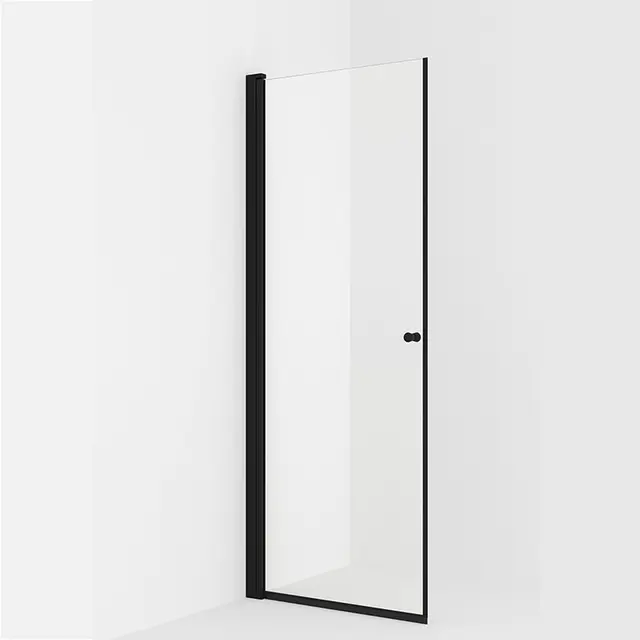 Dusjdør rett LIAM 85 85x195cm sort matt/klar 
