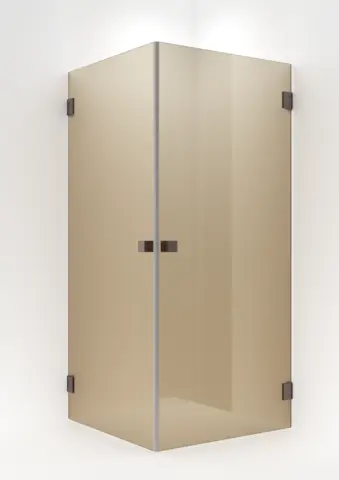 Dusjhj&#248;rne rett EMIL 90x90 90x90x200cm bronse glass b&#248;rst.ros&#232;gull