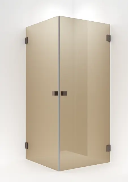 Dusjhjørne rett EMIL 100x100 100x100x200cm bronse glass brst.rosègull 