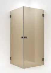 Dusjhj&#248;rne rett EMIL 90x90 90x90x200cm bronse glass b&#248;rstet gr&#229;