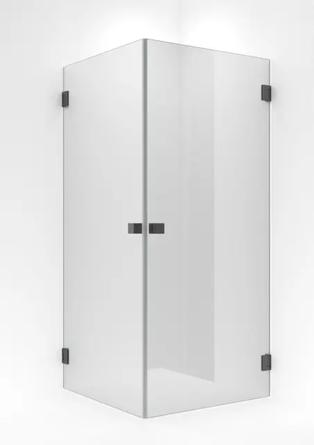 Dusjhjørne rett EMIL 90x90 90x90x200cm klart glass børstet grå 