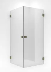 Dusjhj&#248;rne rett EMIL 80x80 80x80x200cm klart glass b&#248;rstet messing