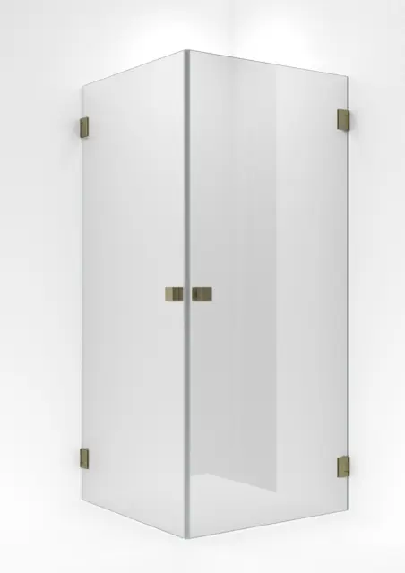 Dusjhjørne rett EMIL 80x80 80x80x200cm klart glass børstet messing 