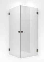 Dusjhj&#248;rne rett EMIL 90x90 90x90x200cm klart glass b&#248;rstet ros&#232;gull