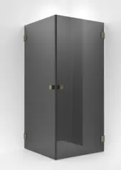 Dusjhj&#248;rne rett EMIL 90x90 90x90x200cm sotet glass b&#248;rstet messing
