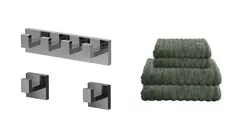 Knaggpakke stor - Luna rett m/håndklær Krom (se info)