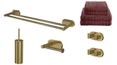 Pakke, liten - Luna rund med håndklær børstet messing (se info)