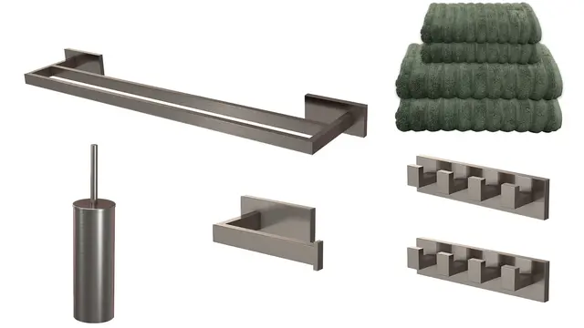 Pakke, stor - Luna rett med håndklær børstet grå (se info) 