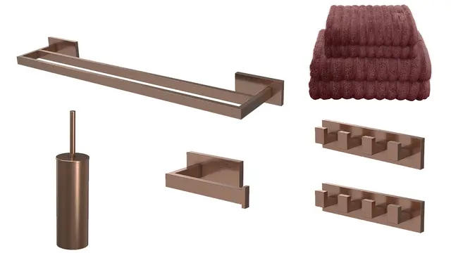 Pakke, stor - Luna rett med håndklær børstet rosegull (se info) 