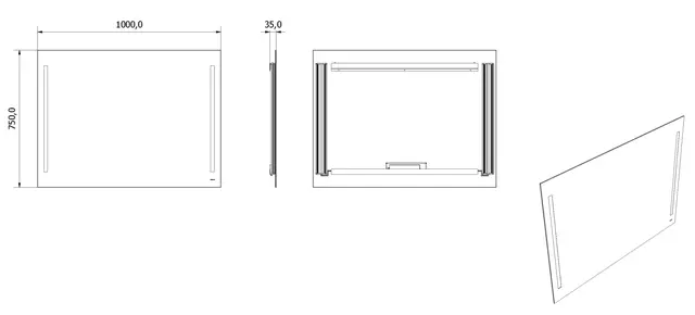 Speil EVA 100 100x75cm led-lys 