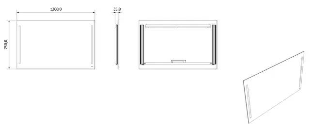 Speil EVA 120 120x75cm led-lys 