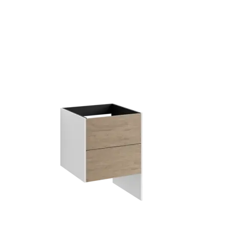 Servantskap FAY 60 lang sideplate Hvit matt / Skandinavisk Eik