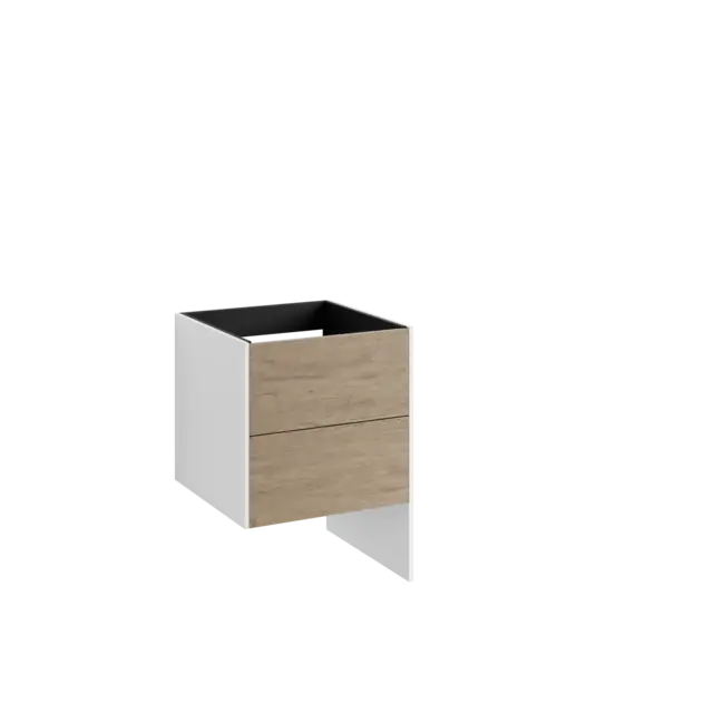 Servantskap FAY 60 lang sideplate Hvit matt / Skandinavisk Eik 
