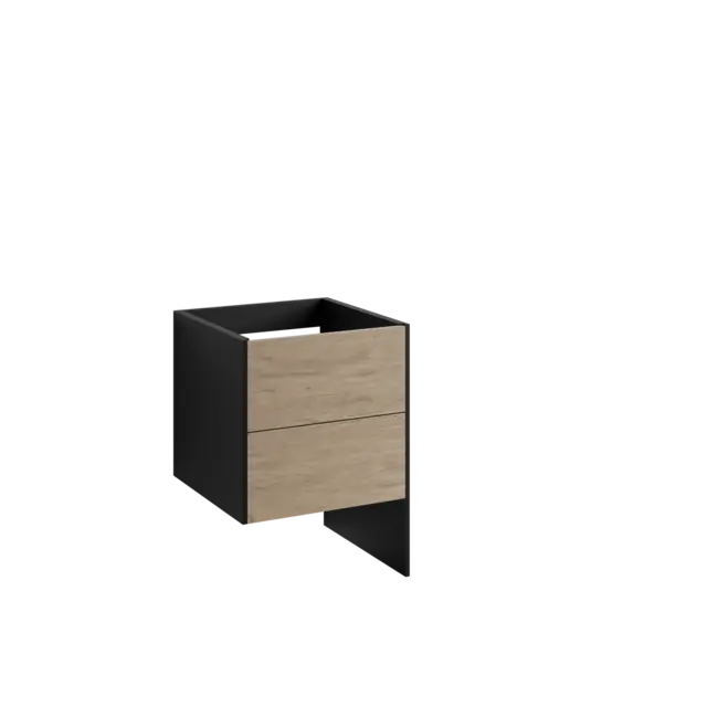 Servantskap FAY 60 lang sideplate Sort matt / Skandinavisk Eik 