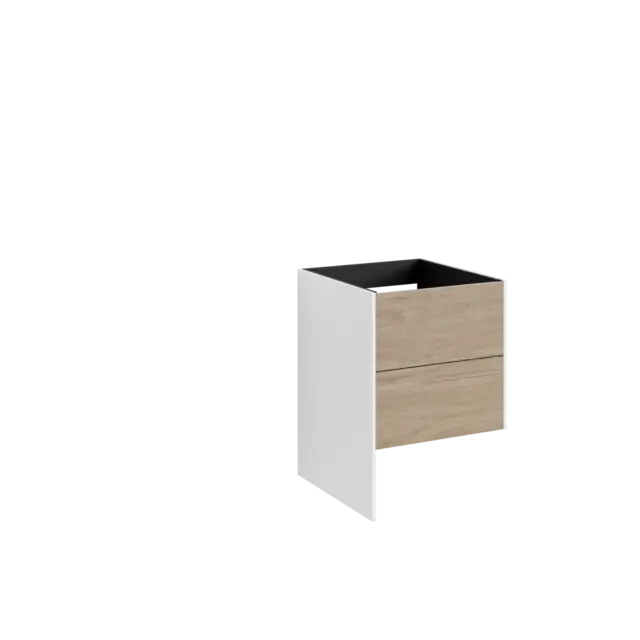 Servantskap FAY 60 lang sideplate Hvit matt / Skandinavisk Eik 