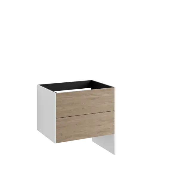 Servantskap FAY 80 lang sideplate Hvit matt / Skandinavisk Eik 