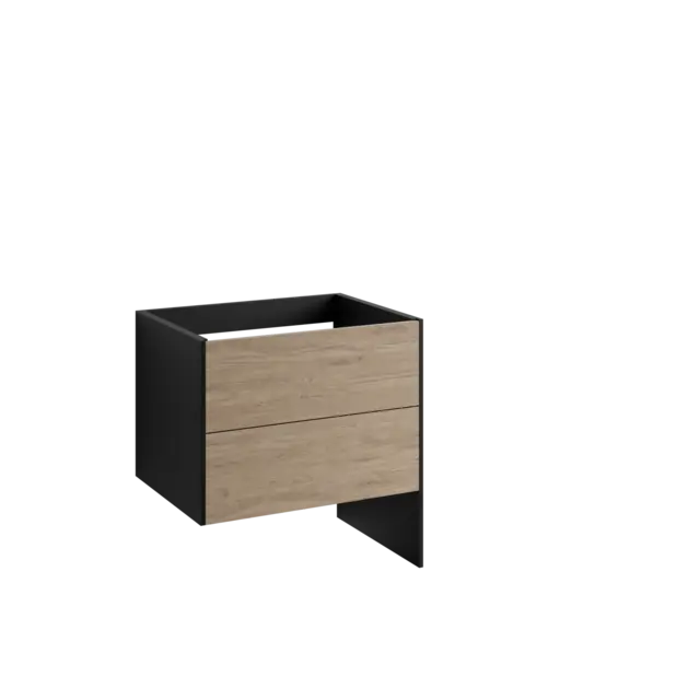 Servantskap FAY 80 lang sideplate Sort matt / Skandinavisk Eik 