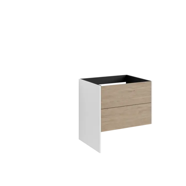 Servantskap FAY 80 lang sideplate Hvit matt / Skandinavisk Eik 