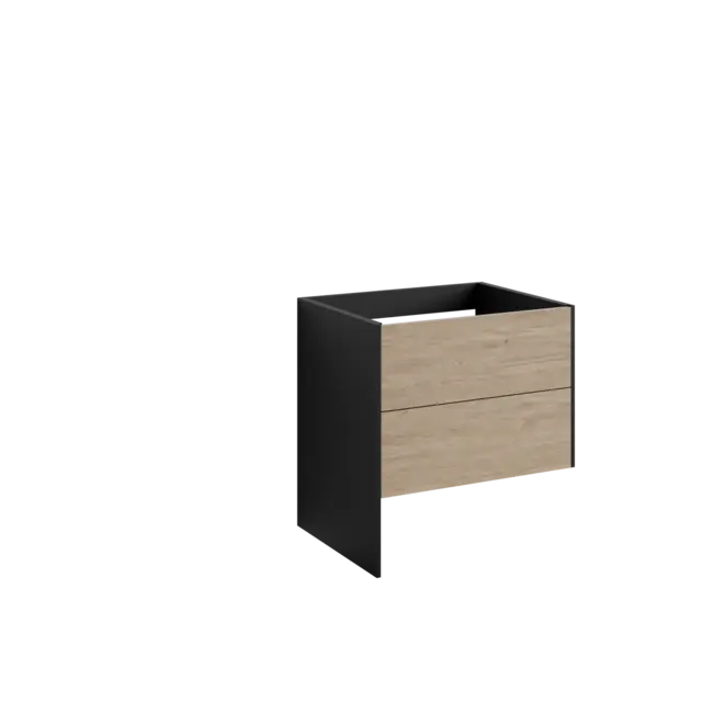 Servantskap FAY 80 lang sideplate Sort matt / Skandinavisk Eik 