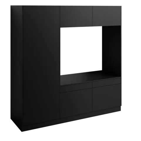 H&#248;yskap og dobbel vaskemaskinmodul FAY Sort matt