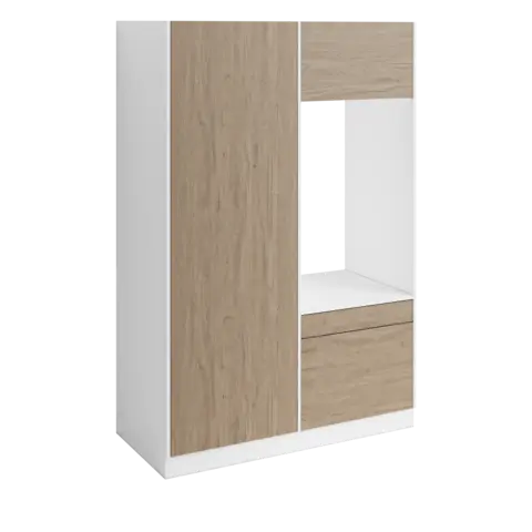 H&#248;yskap og enkel vaskemaskinmodul FAY Hvit matt / Skandinavisk Eik