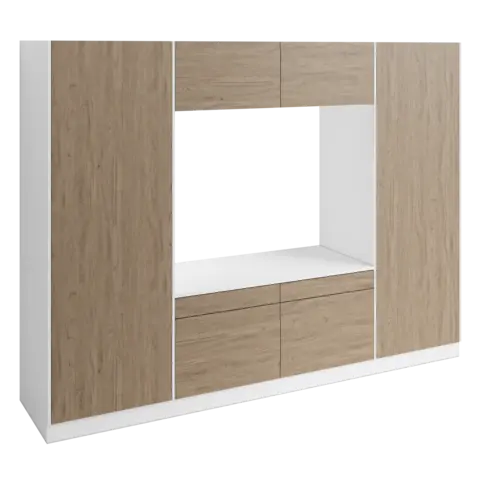 H&#248;yskap x2 og dbl vaskemaskinmodul FAY Hvit matt / Skandinavisk Eik