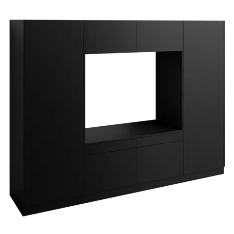 H&#248;yskap x2 og dbl vaskemaskinmodul FAY Sort matt